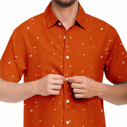 Galaxy Print Re-Release Button-Up - Orange