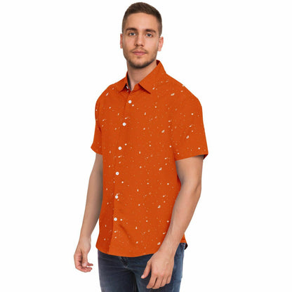 Galaxy Print Re-Release Button-Up - Orange