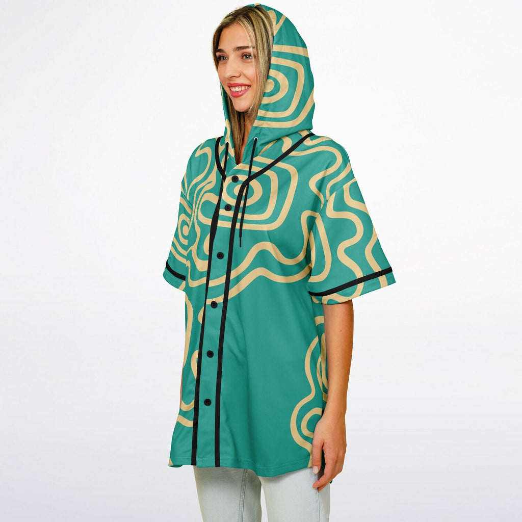 Doodle Splat Hooded Baseball Jersey