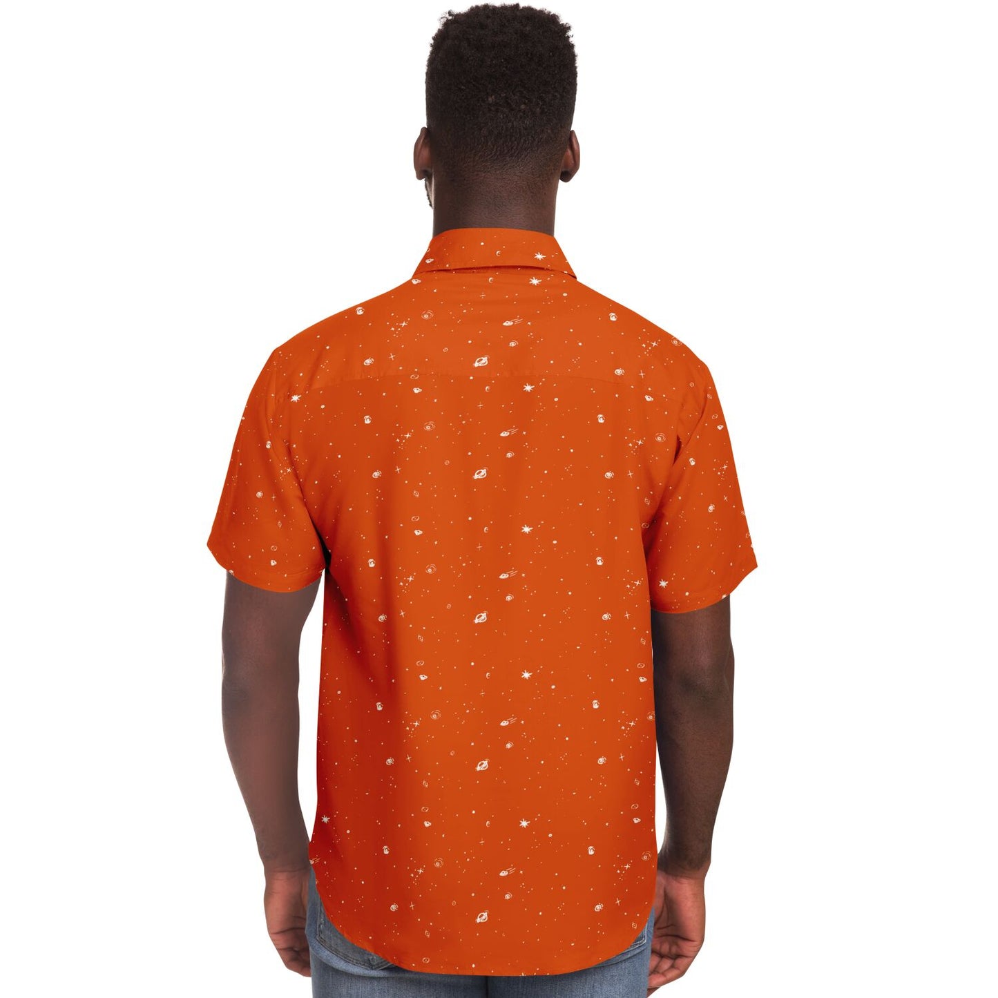 Galaxy Print Re-Release Button-Up - Orange