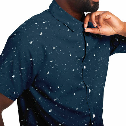 Galaxy Print Re-Release Button-Up - Navy