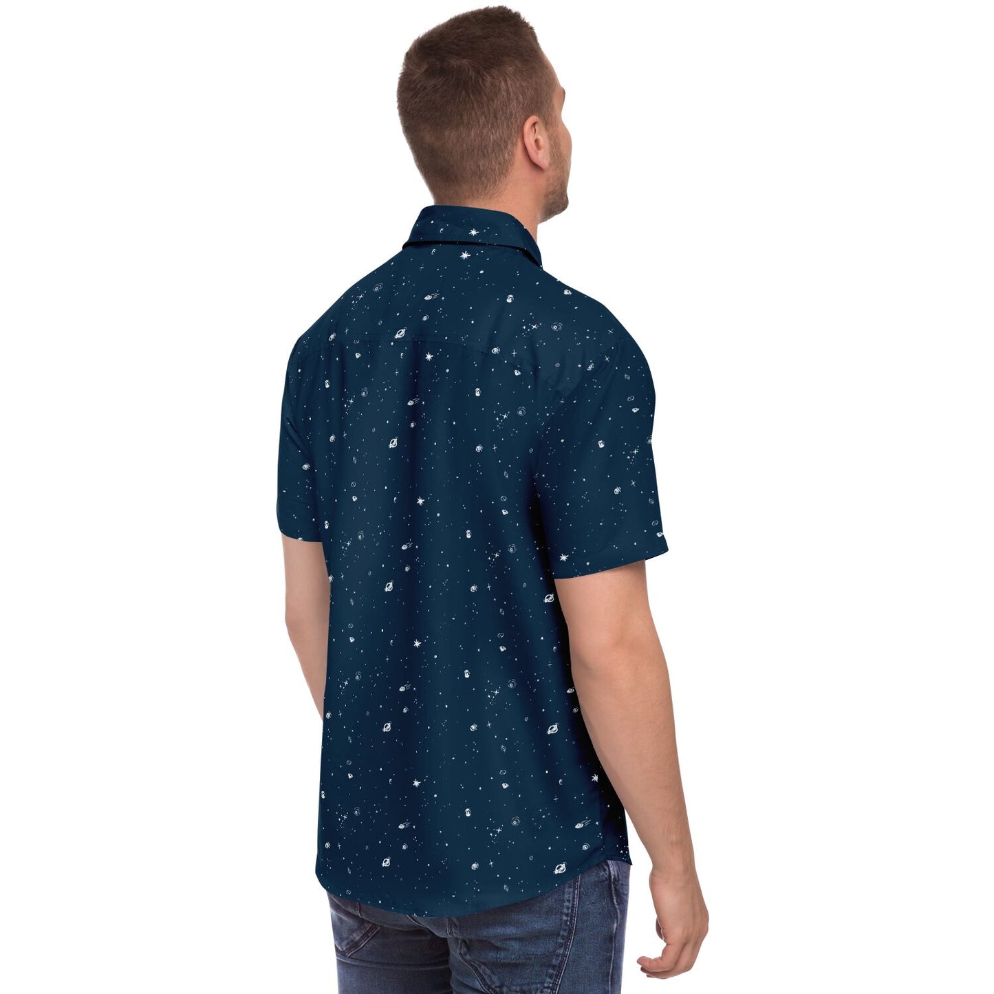 Galaxy Print Re-Release Button-Up - Navy