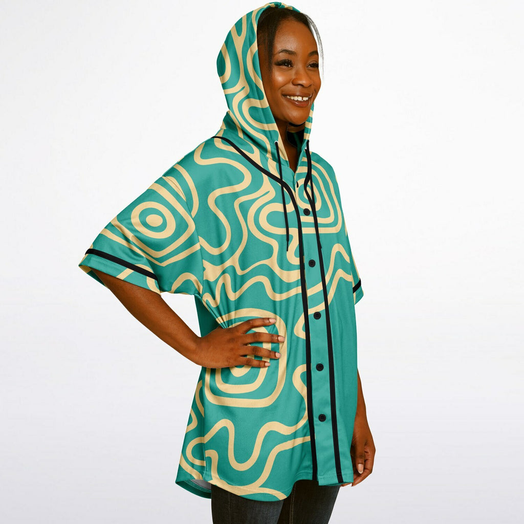 Doodle Splat Hooded Baseball Jersey