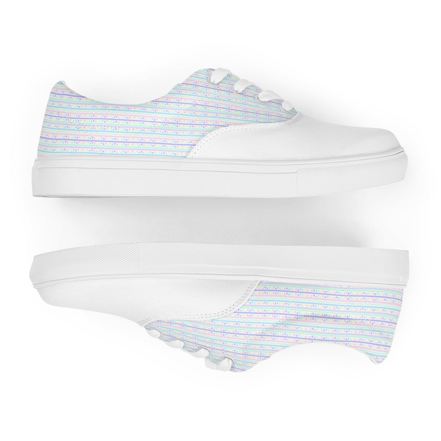 Geo Print Vaporwave Lace-Up Sneakers