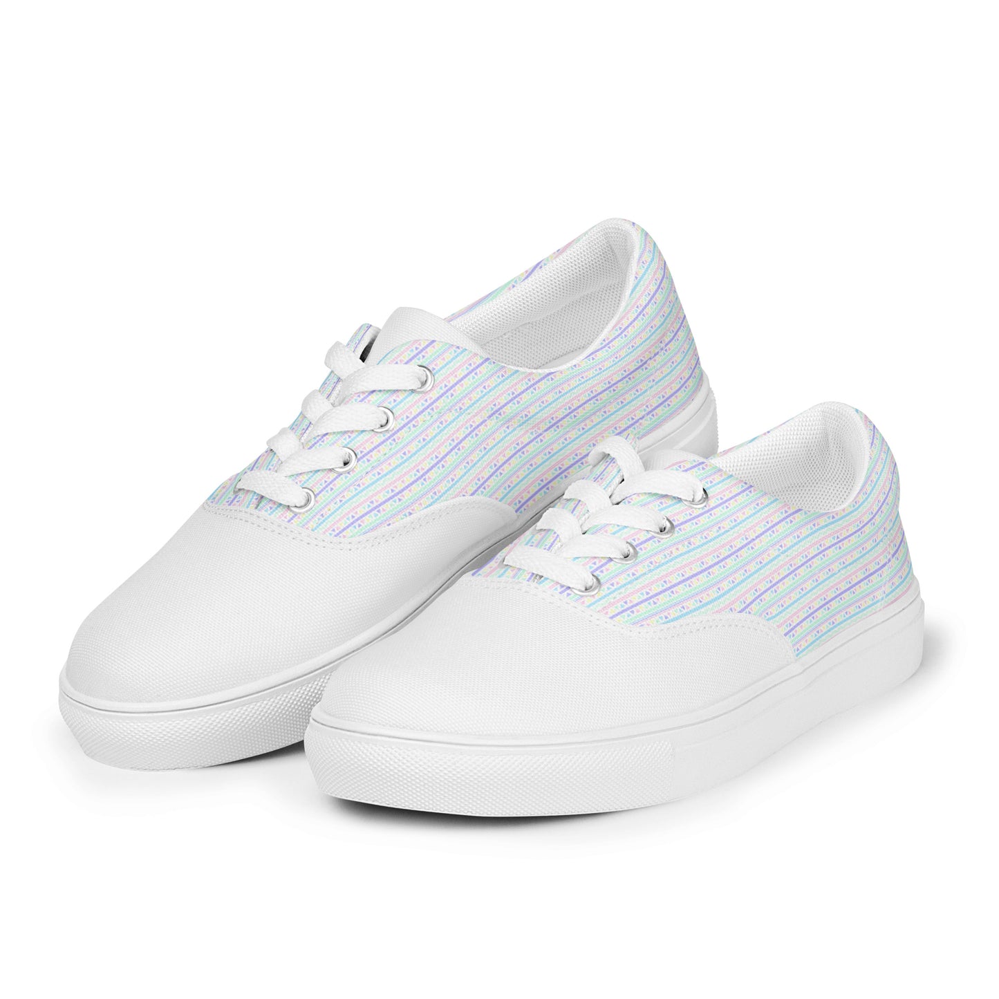 Geo Print Vaporwave Lace-Up Sneakers