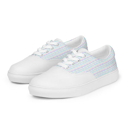 Geo Print Vaporwave Lace-Up Sneakers