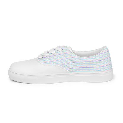 Geo Print Vaporwave Lace-Up Sneakers