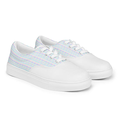 Geo Print Vaporwave Lace-Up Sneakers