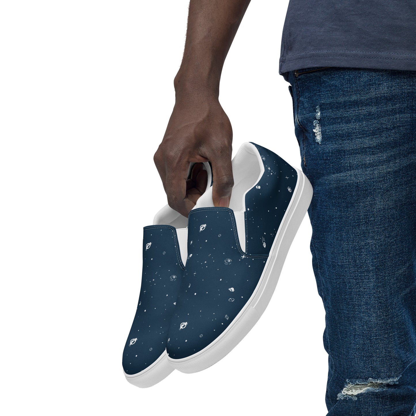 Galaxy Print Re-Release Slip-On Shoes - Navy