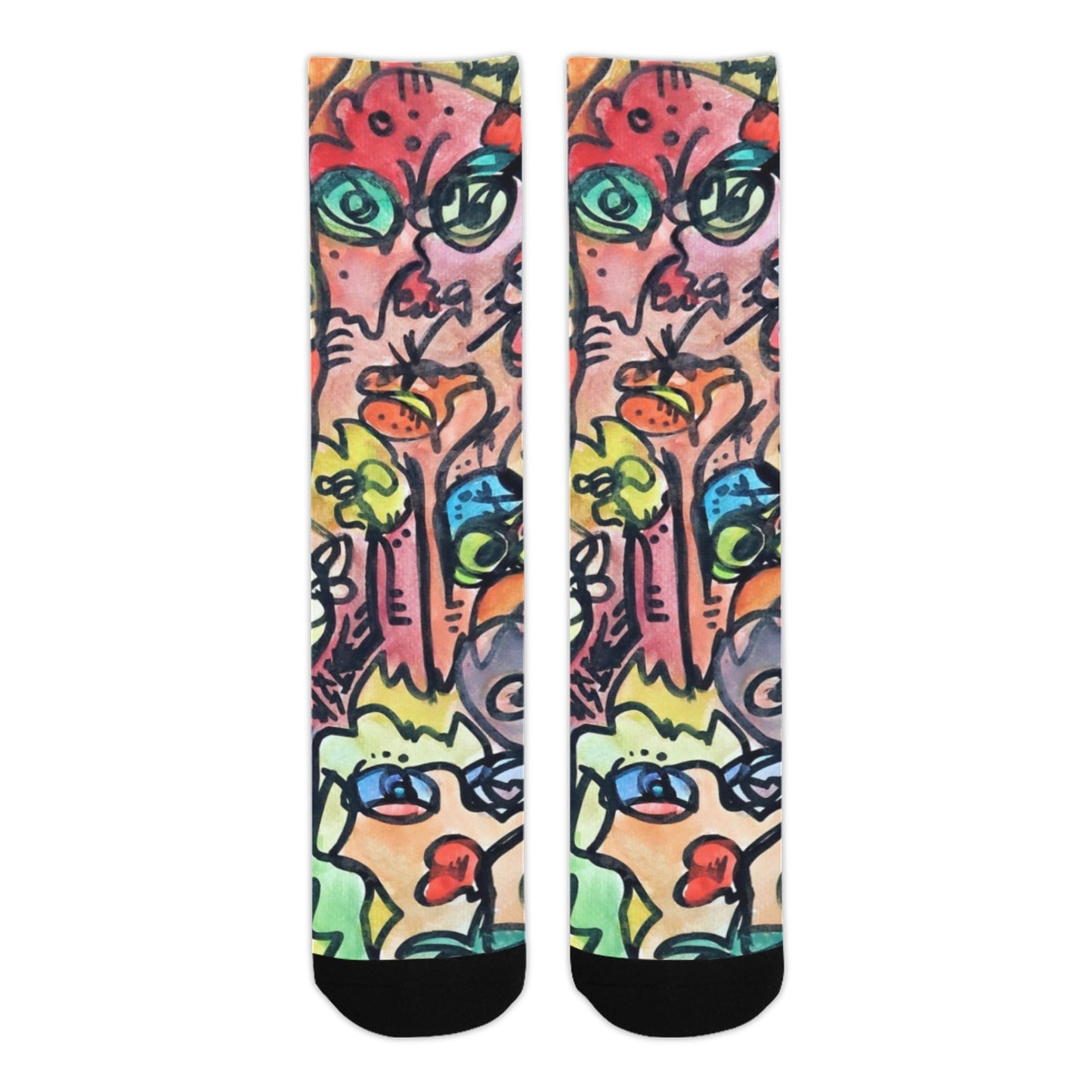 "Who" Print Crew Socks - Large | Tinybrush