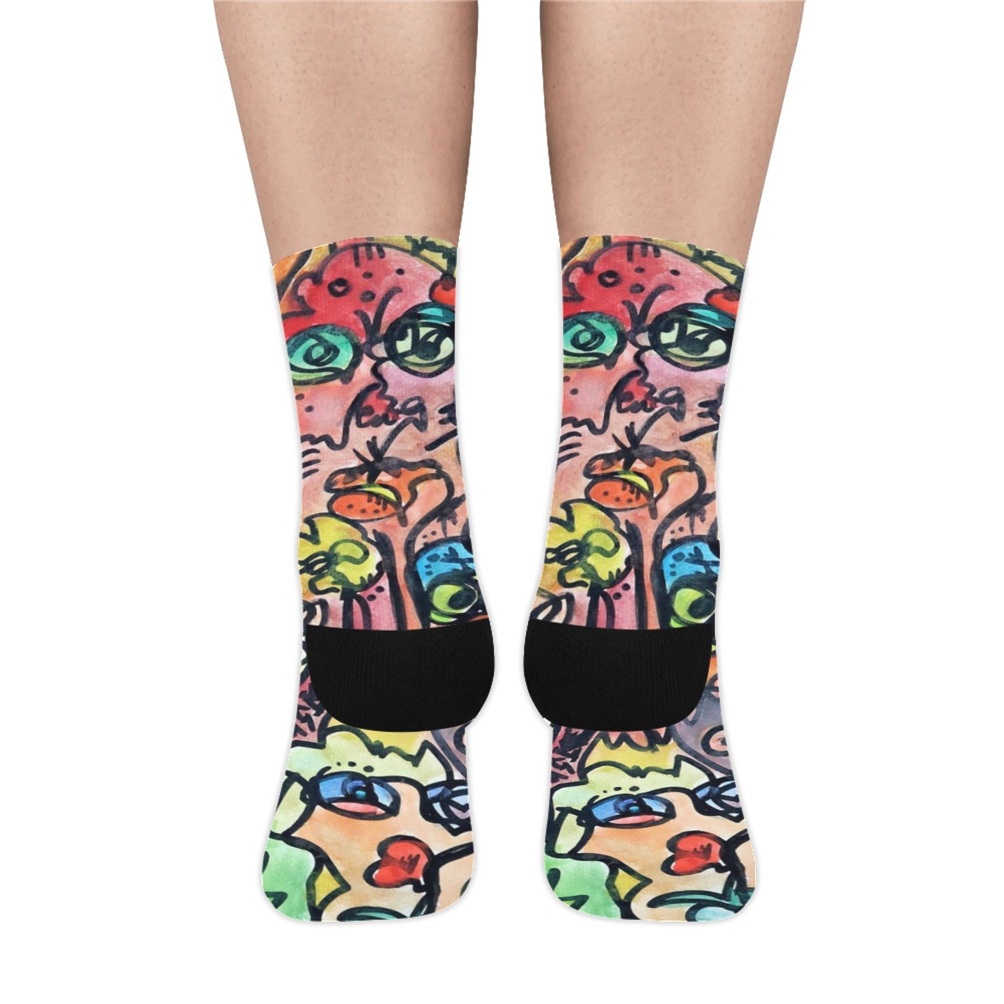 "Who" Print Crew Socks - Large | Tinybrush