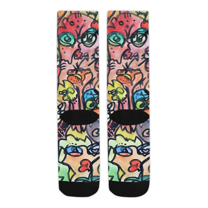 "Who" Print Crew Socks - Large | Tinybrush