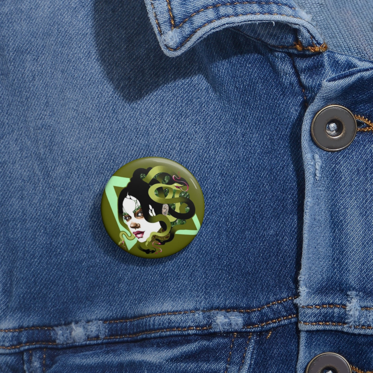 "Medusa" Pin Button | Whitney Holbourn Wearable Art