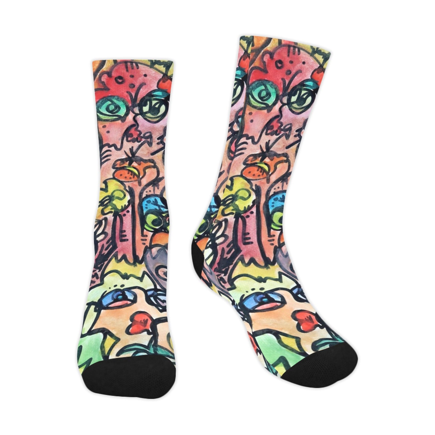 "Who" Print Crew Socks - Large | Tinybrush