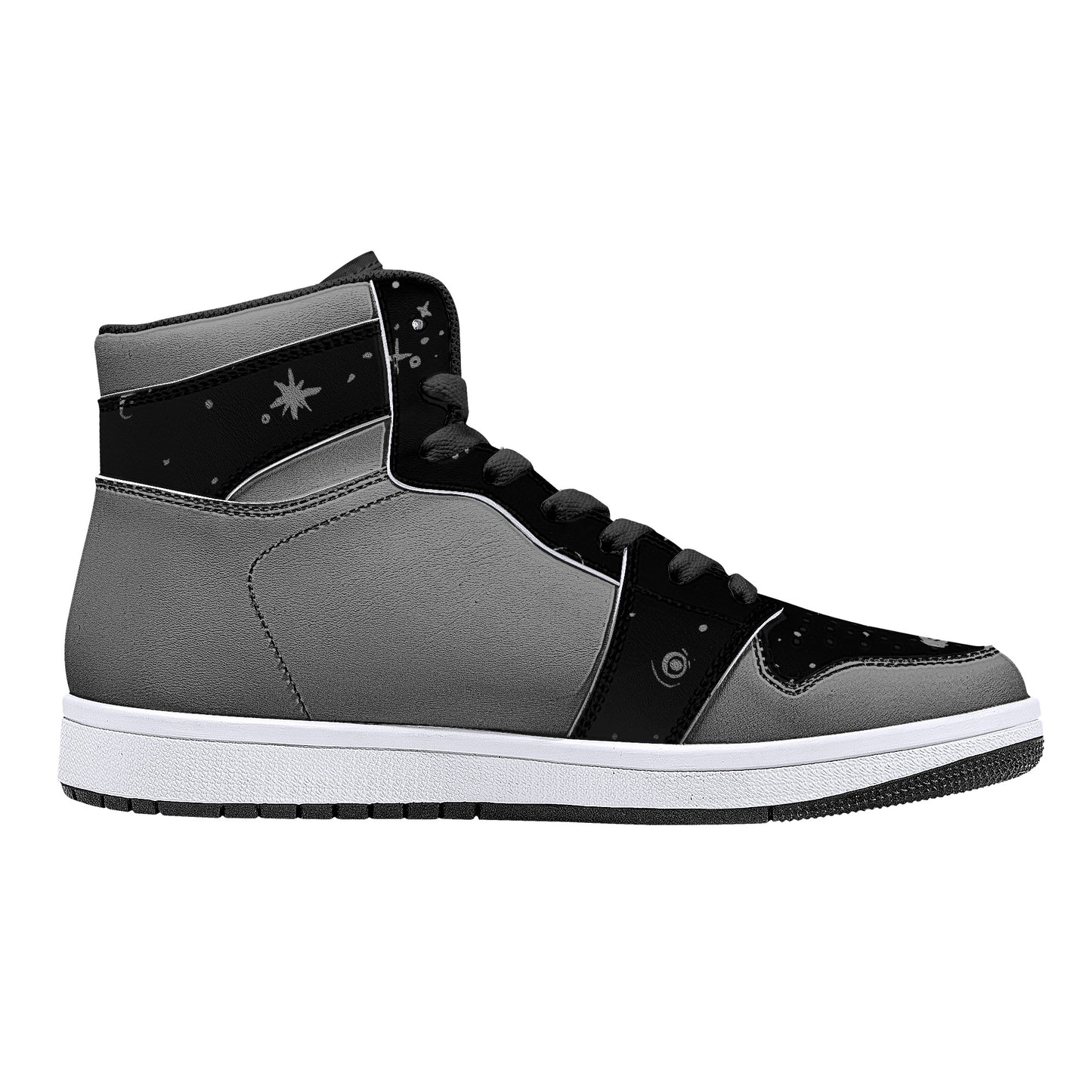 Galaxy Print Retro High Tops - Grey