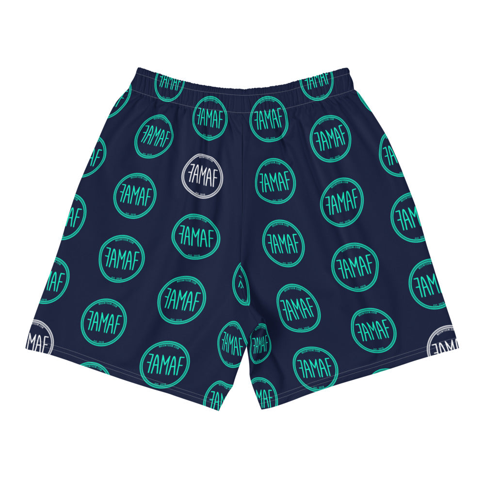 FAMAF Print Athletic Shorts - Navy Teal