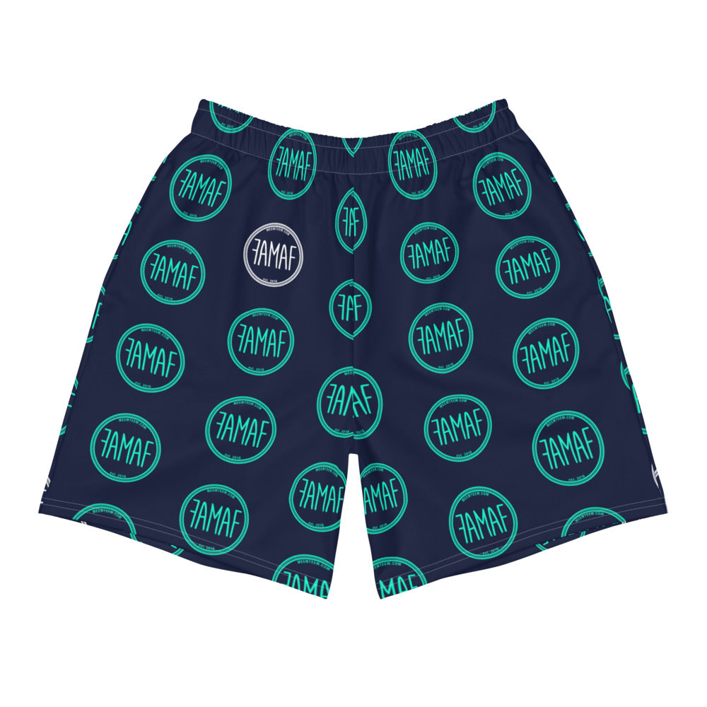 FAMAF Print Athletic Shorts - Navy Teal