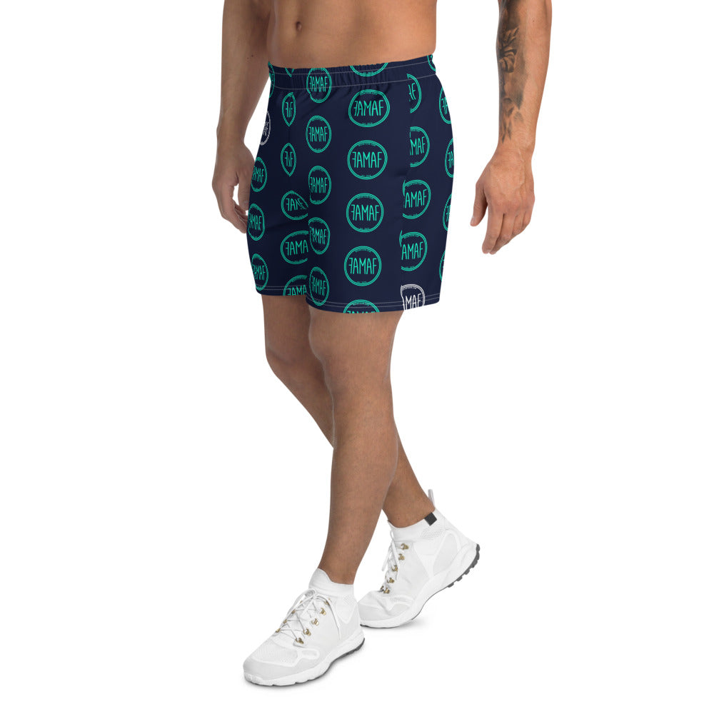 FAMAF Print Athletic Shorts - Navy Teal