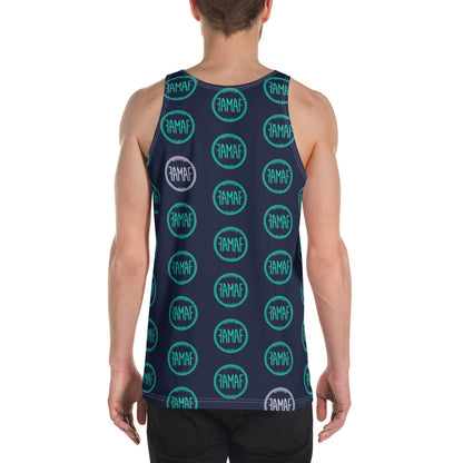 FAMAF Print Tank Top - Navy Teal