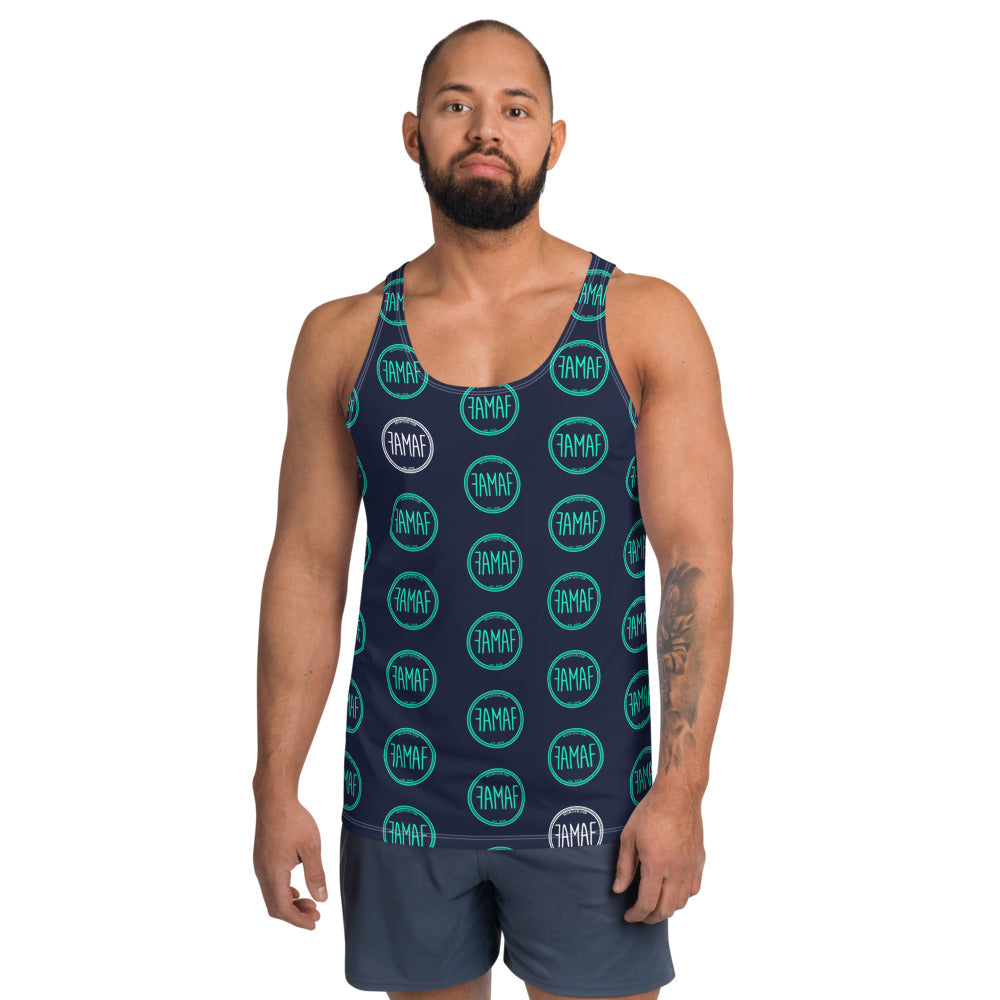 FAMAF Print Tank Top - Navy Teal