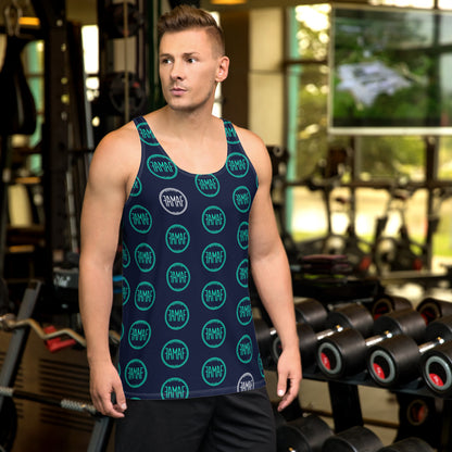 FAMAF Print Tank Top - Navy Teal