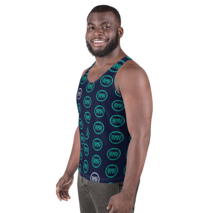 FAMAF Print Tank Top - Navy Teal