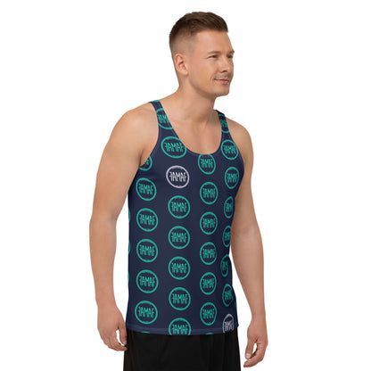 FAMAF Print Tank Top - Navy Teal