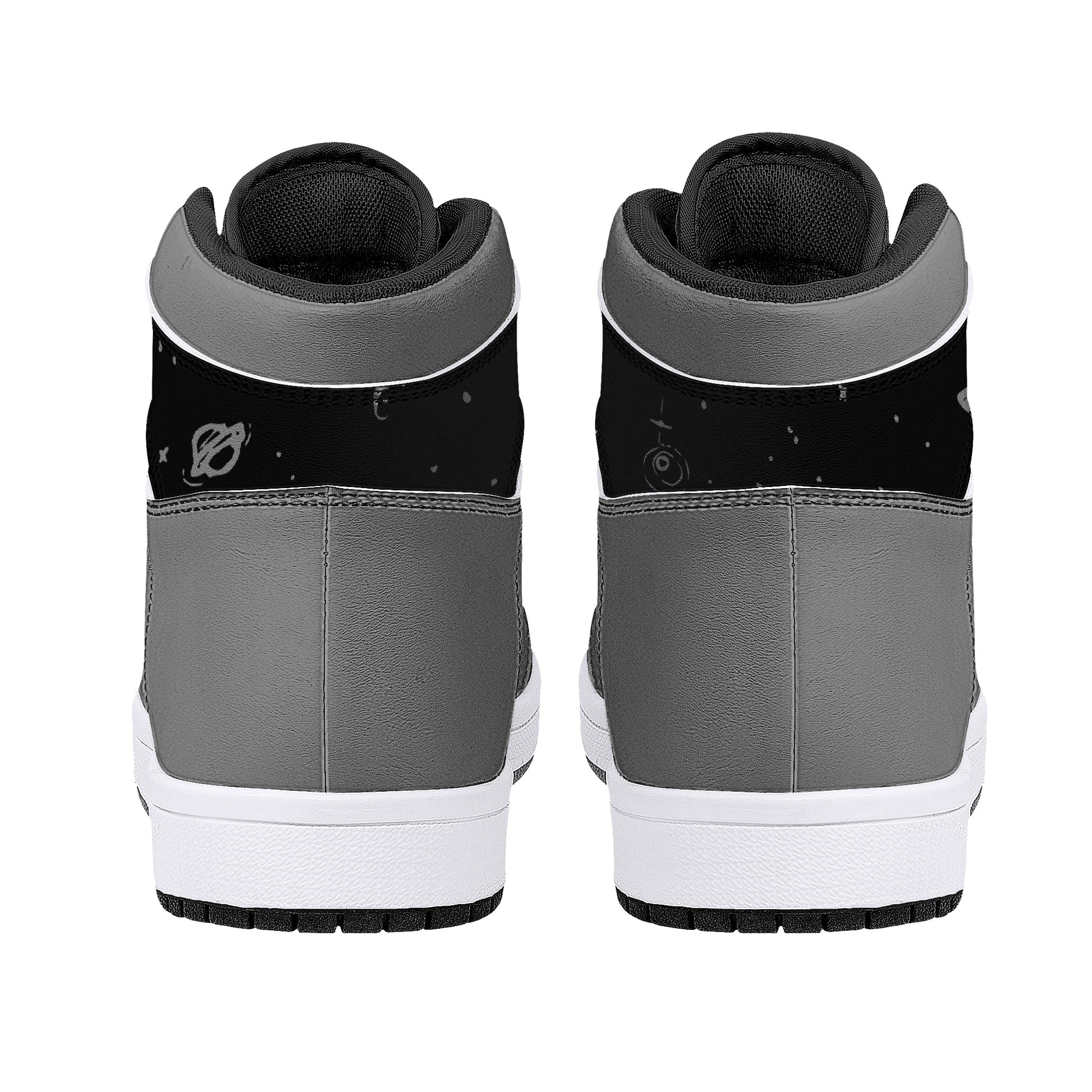 Galaxy Print Retro High Tops - Grey
