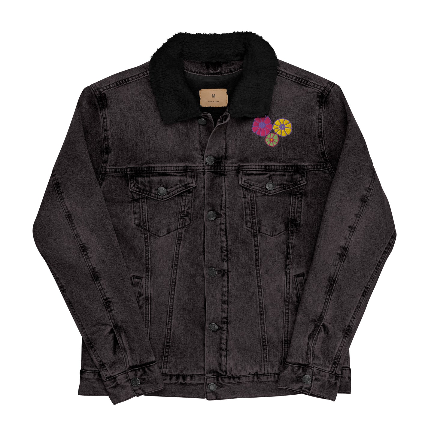 Flower Power Unisex Denim Sherpa Jacket | Spring '22 Collection