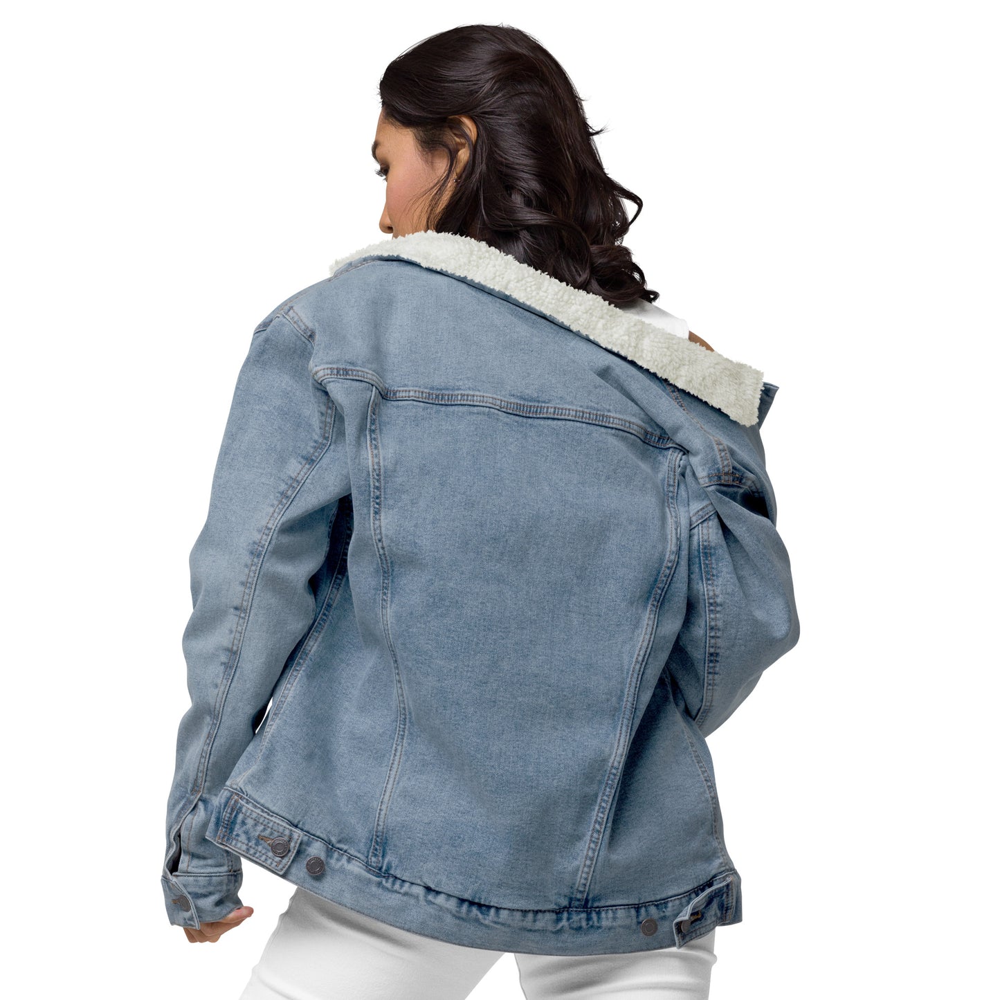 Flower Power Unisex Denim Sherpa Jacket | Spring '22 Collection