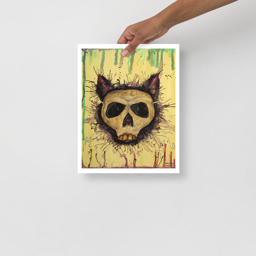 "SKULL CAT" Prints | Tinybrush
