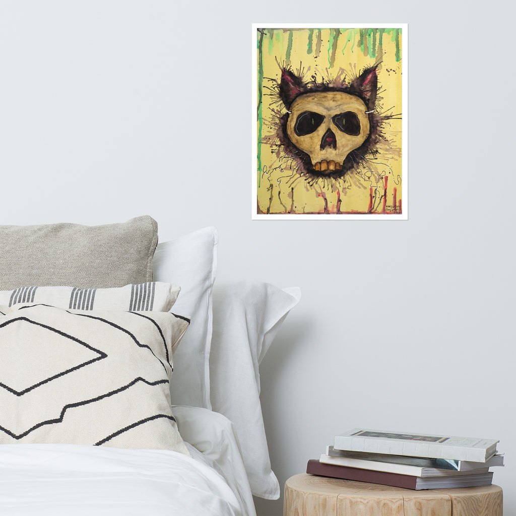 "SKULL CAT" Prints | Tinybrush