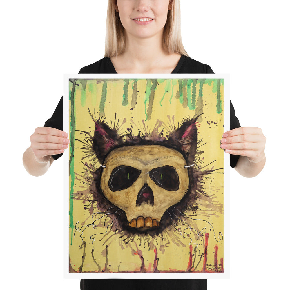 "SKULL CAT" Prints | Tinybrush