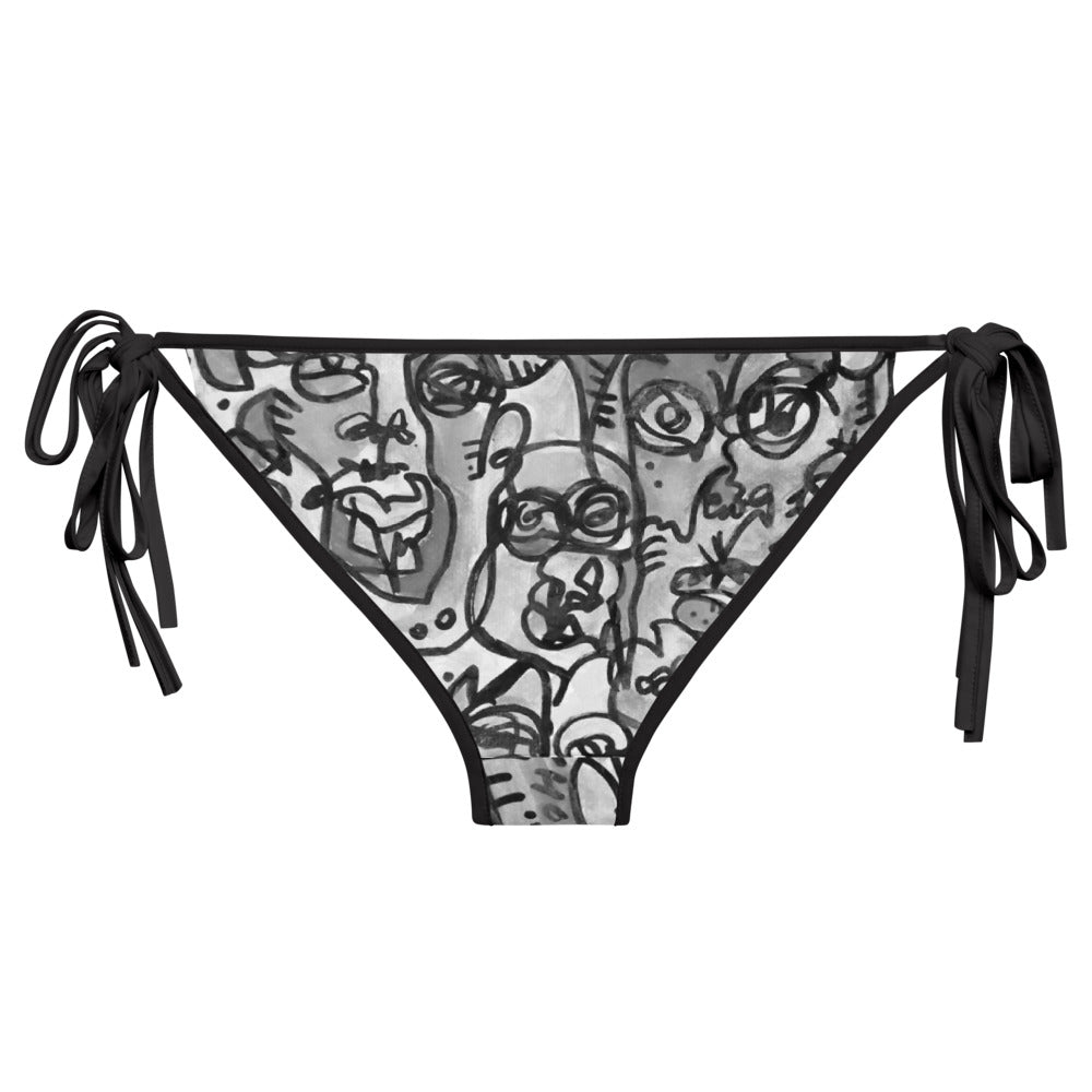 Two Timer - Bikini Bottom | Pattern: 'Who - Greyscale' X 'Swirl' Paintings | Tinybrush