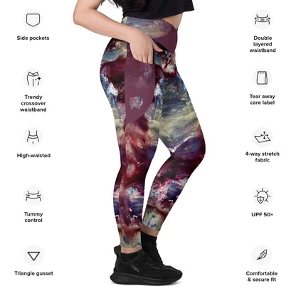 "Devotion" Crossover Leggings | Emily Tan Art