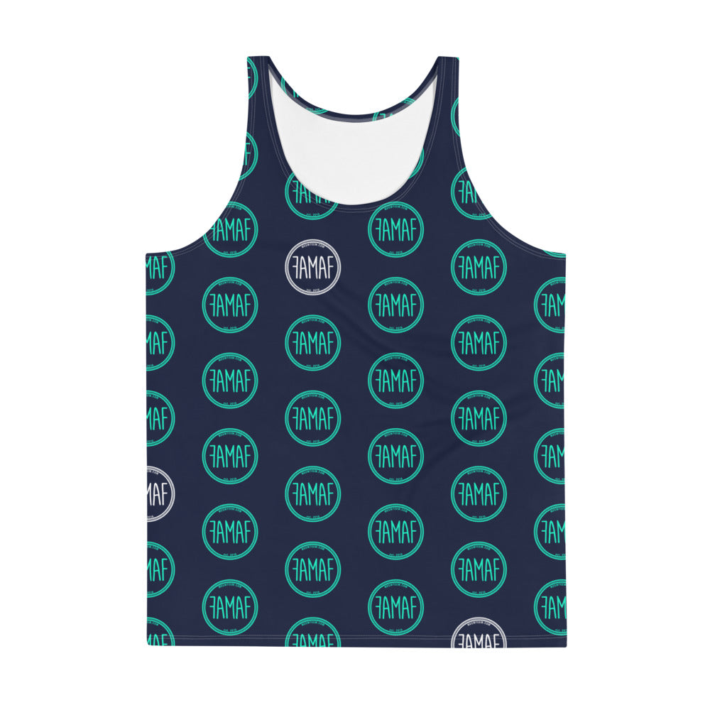 FAMAF Print Tank Top - Navy Teal