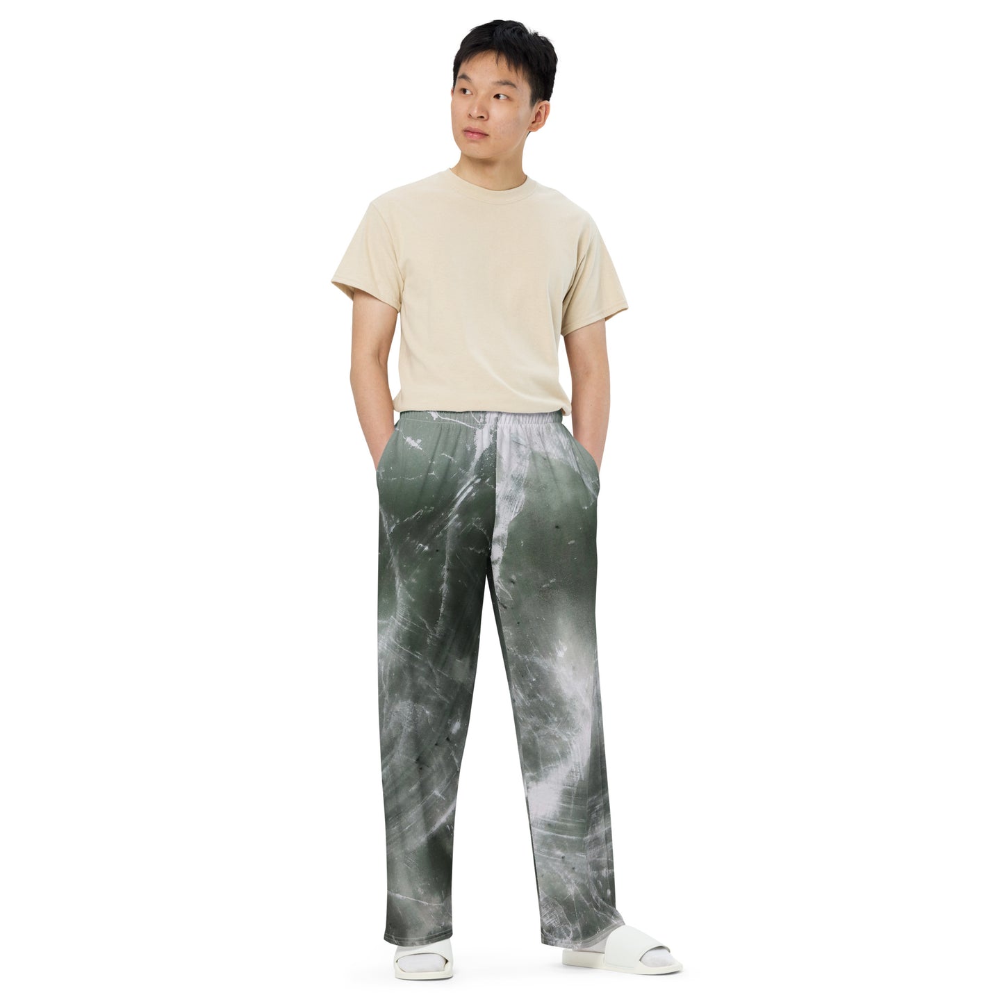 "Elephant Island Antarctica" Wide-Leg Pants | Emily Tan Art