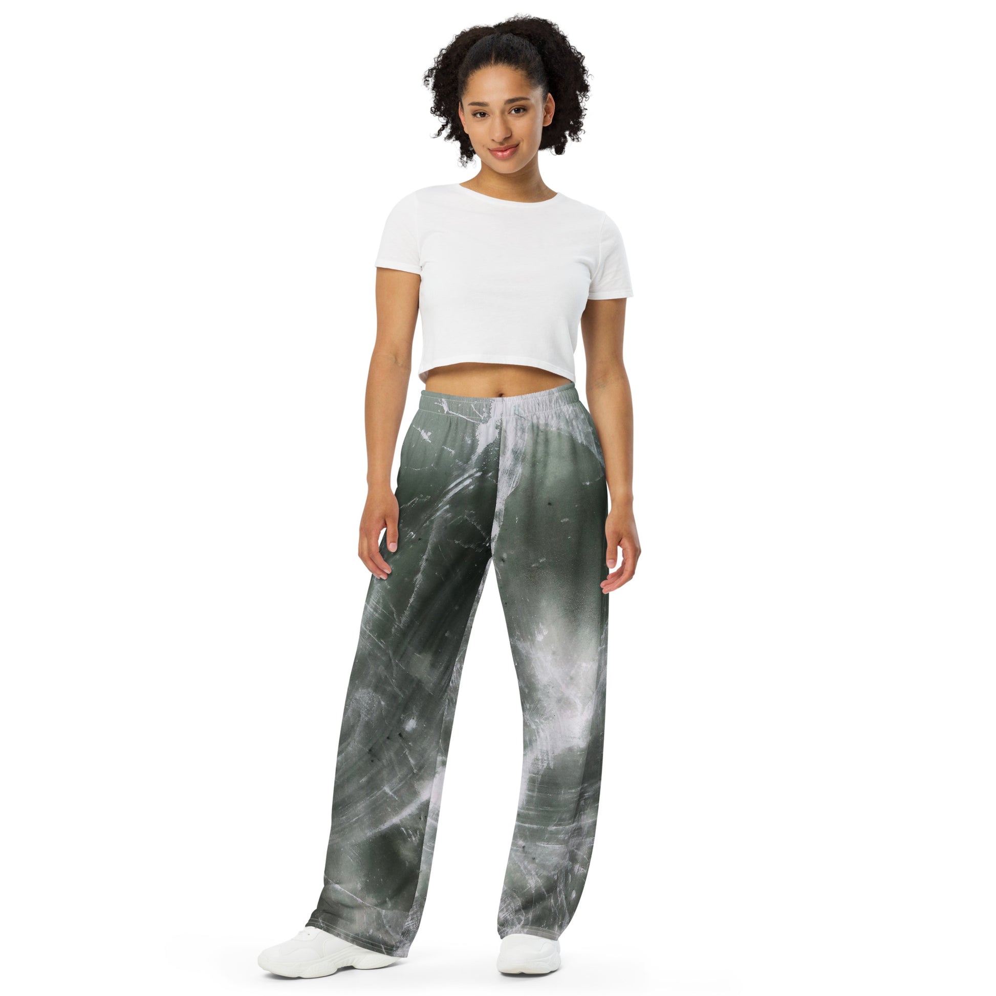 "Elephant Island Antarctica" Wide-Leg Pants | Emily Tan Art