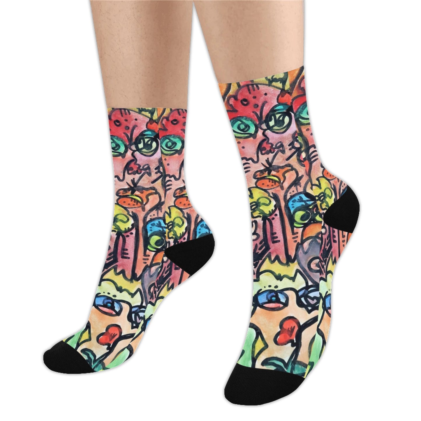 "Who" Print Crew Socks - Large | Tinybrush