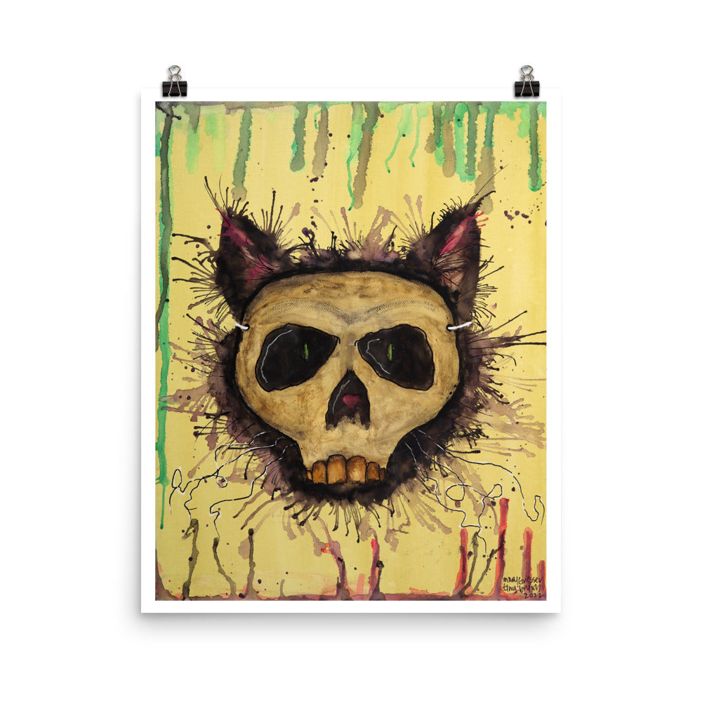 "SKULL CAT" Prints | Tinybrush