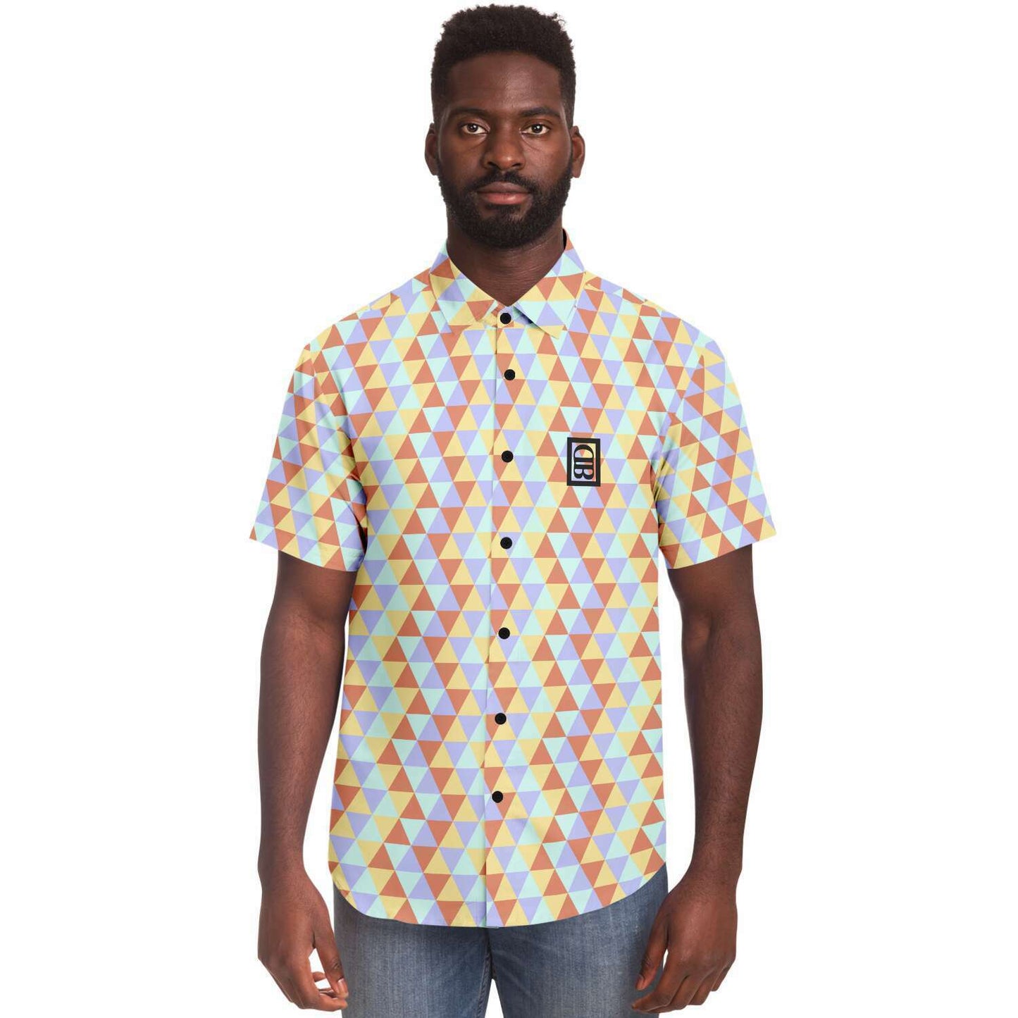 Bizarro Triangle Pattern Short Sleeve Button-Up | Spring '22 Collection