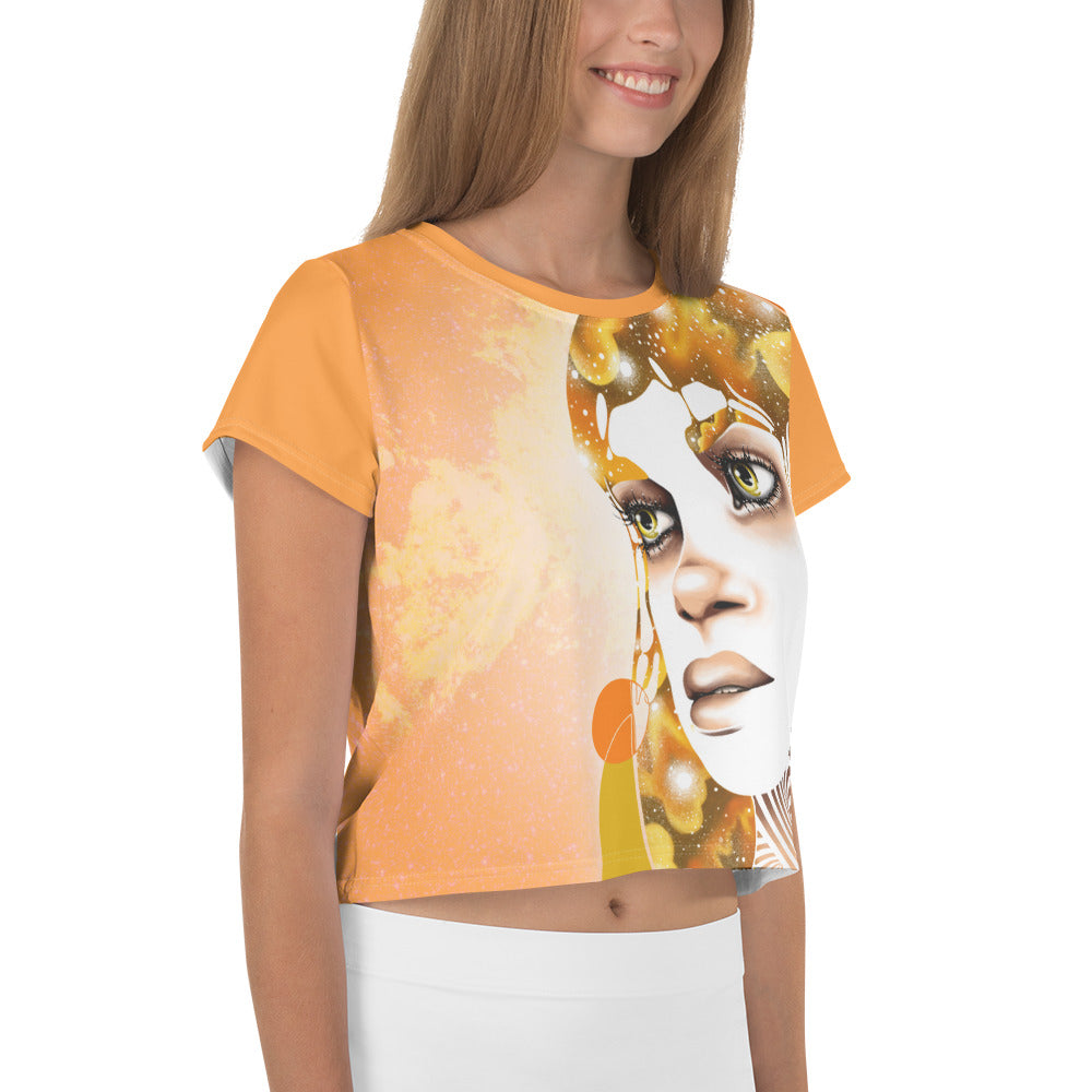 "Sun" Women's Allover Crop Top | Whitney Holbourn Wearable Art