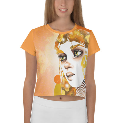 "Sun" Women's Allover Crop Top | Whitney Holbourn Wearable Art