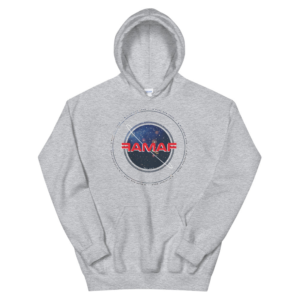 "E Pluribus Anus" Circle Logo Space Hoodie | FAMAF