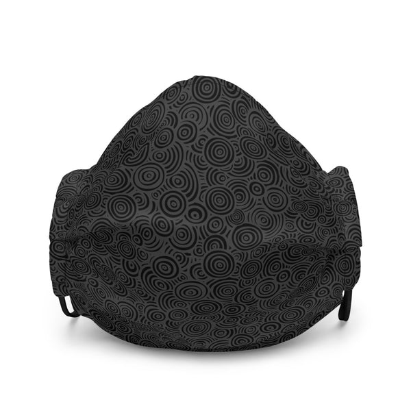 Bizarro Swirl Pattern Premium Face Mask - Black/White