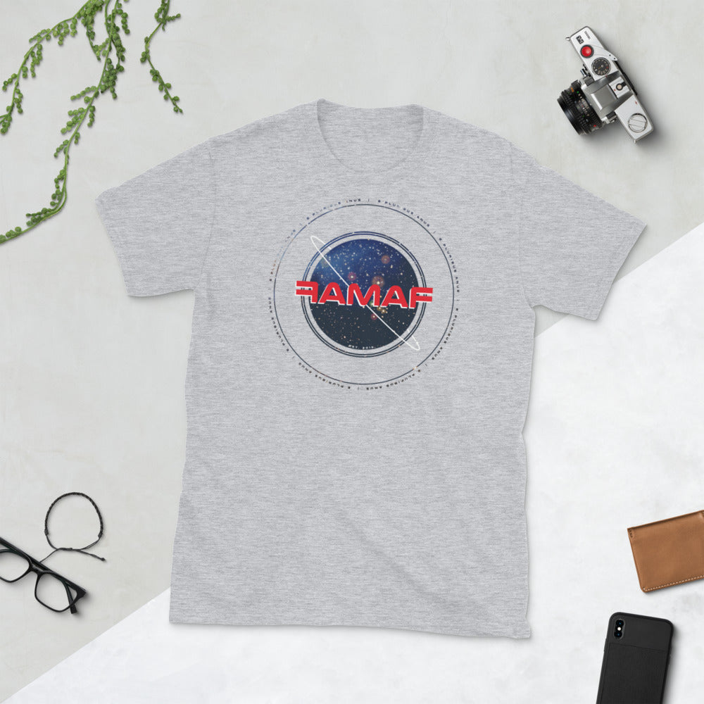 "E Pluribus Anus" Circle Logo Space Tee | FAMAF