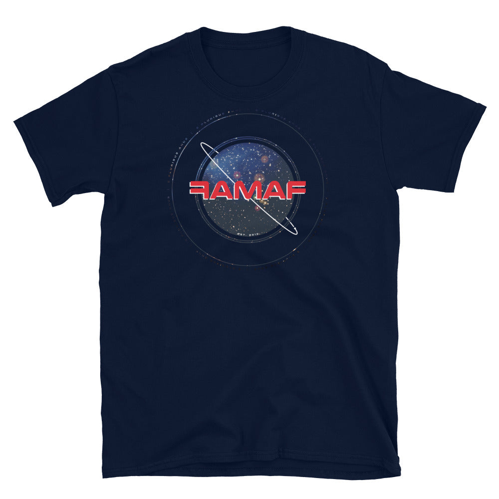 "E Pluribus Anus" Circle Logo Space Tee | FAMAF