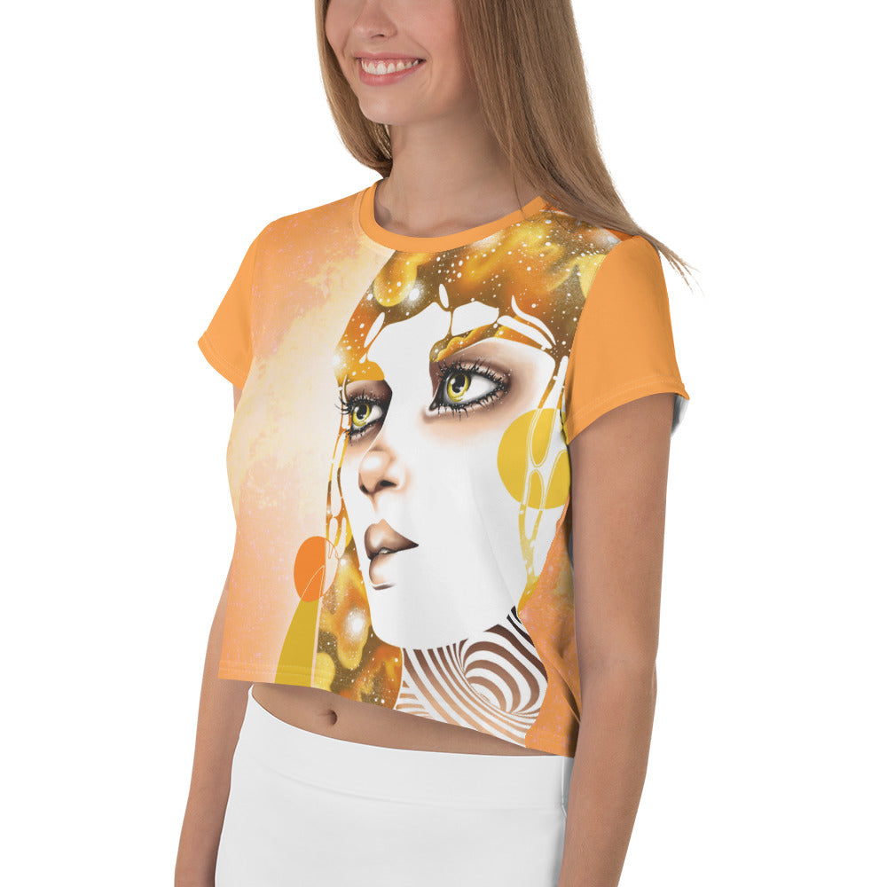 "Sun" Women's Allover Crop Top | Whitney Holbourn Wearable Art