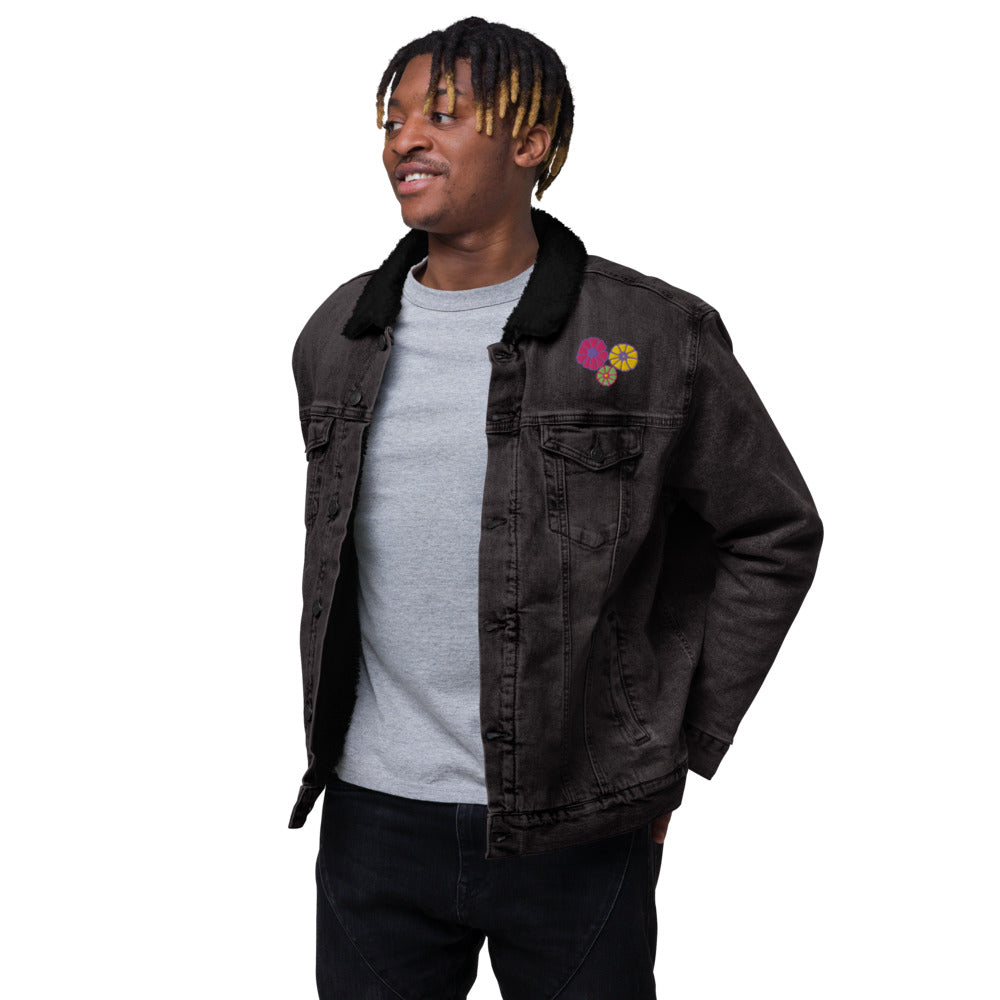 Flower Power Unisex Denim Sherpa Jacket | Spring '22 Collection