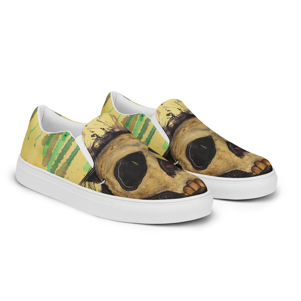 "SKULL CAT" Women's Canvas Slip-On Shoes | Tinybrush